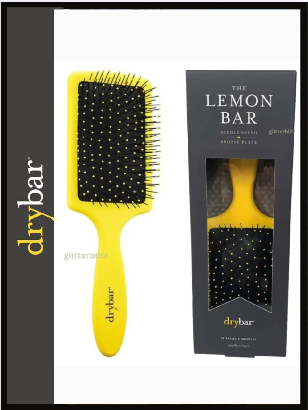 drybar The Lemon Bar Paddle Brush -NEW IN BOX - Detangling Brush